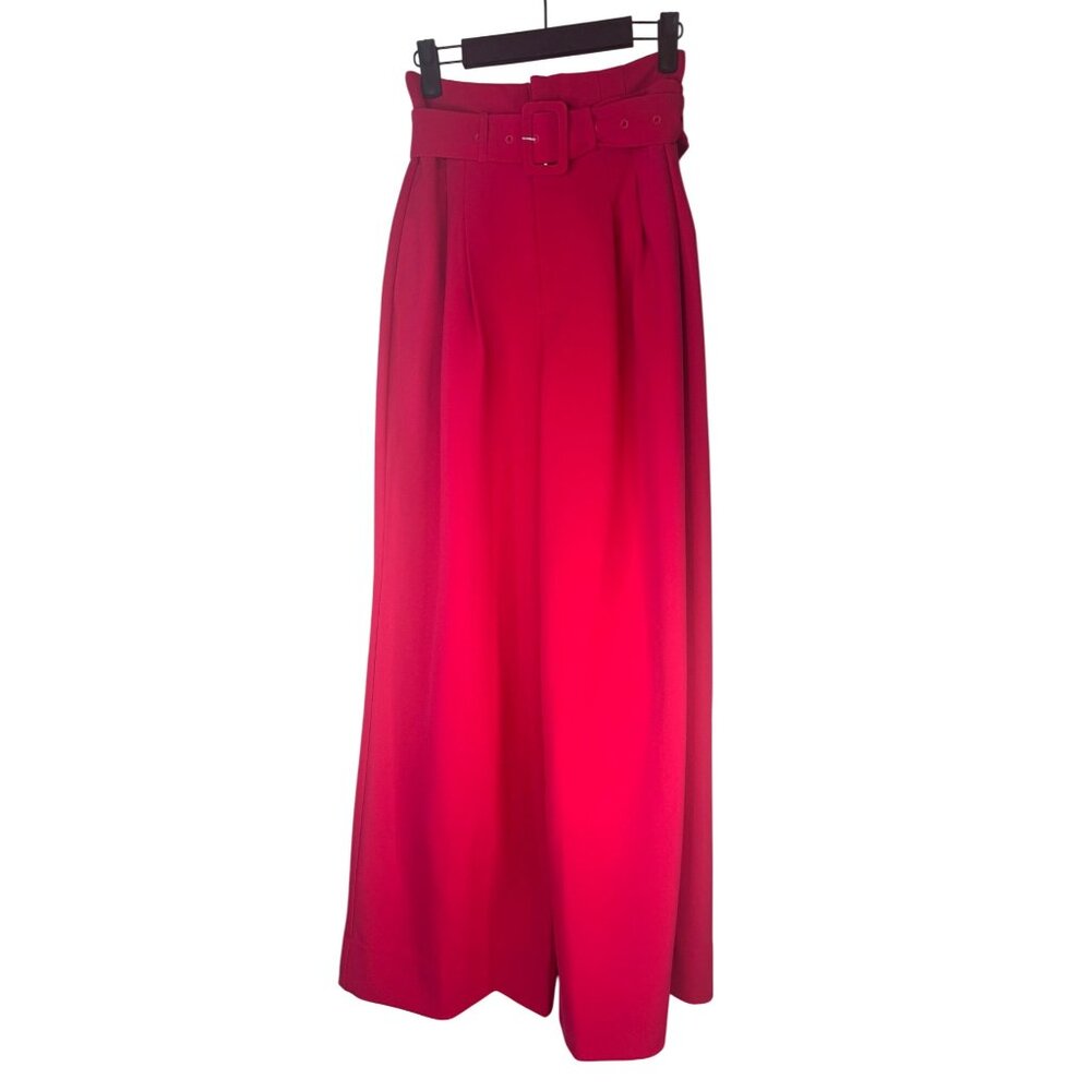 NWT Choosy Size 0 Red Rose Pink High Waisted Wide-Leg Pants